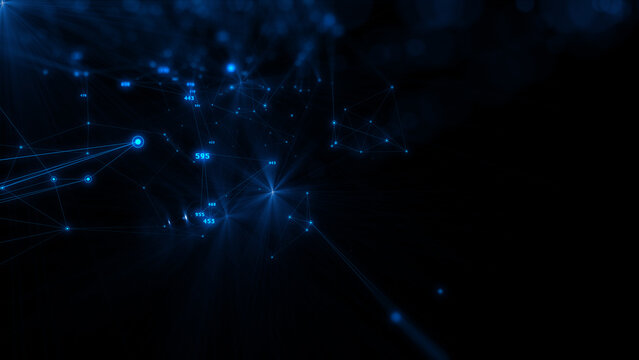 Network connection technology data center with contour lines wireframe illustration background