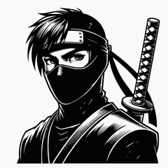 Anime Ninja Warrior Sketch © SalmaAkter