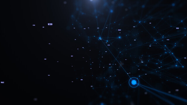 Technology network cyber security connection structure data center information illustration background.