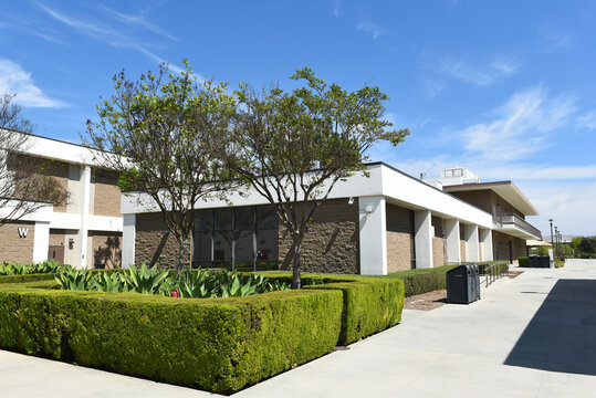 SANTA ANA, CALIFORNIA - 22 MAR 2026: The Kinesiology Building on the Campus of Santa Ana College, SAC, a Community College in Orange County.