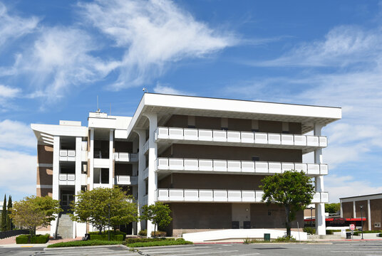 SANTA ANA, CALIFORNIA - 22 MAR 2026: Dunlap Hall on the campus of Santa Ana College, SAC, a community college in Orange County.