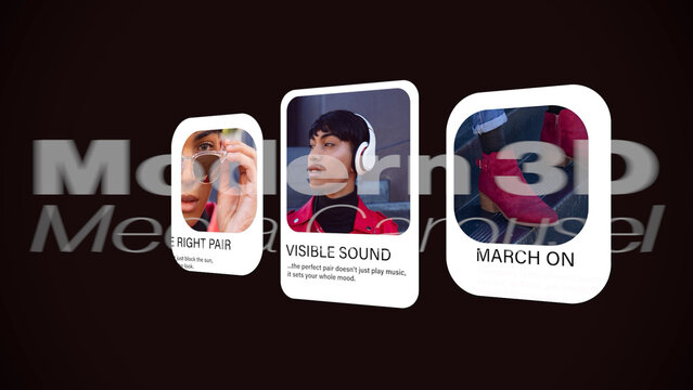 Modern 3D Media Carousel