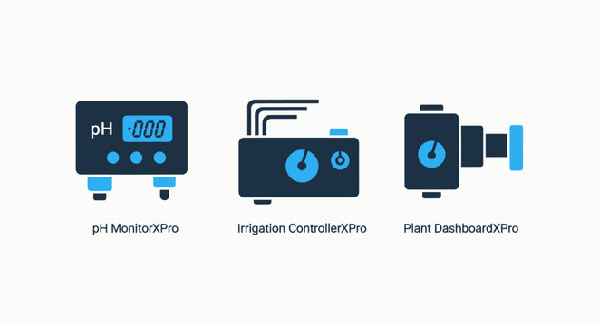 Lab equipment icons: ph meter, incubator, spectrometer for science, research, and chemistry, ph meter