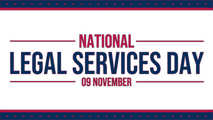 National Legal Services Day minimal typography design highlighting access to law and rights © 3D_Hue