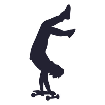 Man skateboard backflip silhouette