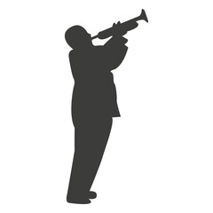 Trumpet player silhouette © Vexels