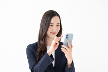 Fototapeta premium ビジネス 女性 スマホ
