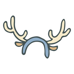 Naklejka premium Reindeer antler headband hand drawn cartoon icon 41