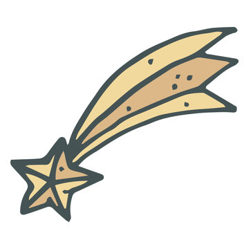 Shooting star hand drawn cartoon icon 33