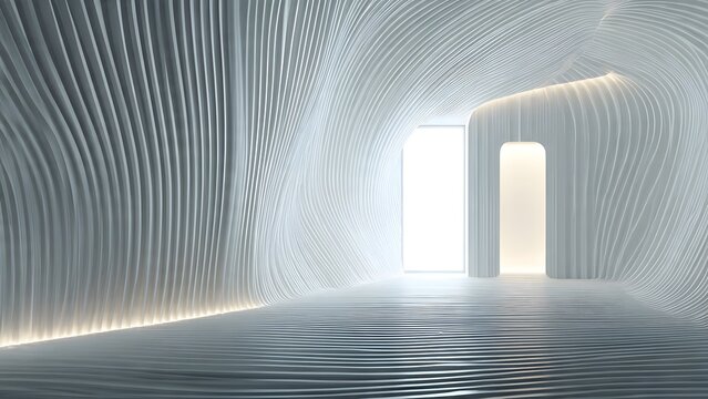 Realistic top down capture of decorative roof parapet facade panels continuing exterior cladding lines upward, abstract minimal edge against sky