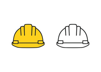 Fototapeta premium helmet flat icon set Vector flat icon set isolated on a white background