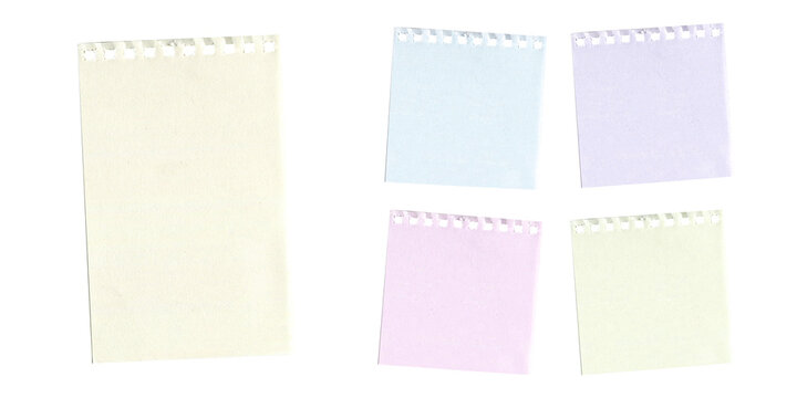 Mixed pastel sticky notes layout on white background. Creative planner mockup for organization and productivity.