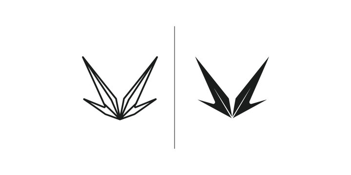 minimalist split leaf plant icon flat design vector illustration