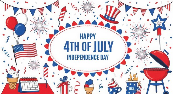 Happy 4th of july independence day usa celebration background