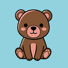 Fototapeta premium Adorable Baby Teddy Bear Vector Illustration for Kids