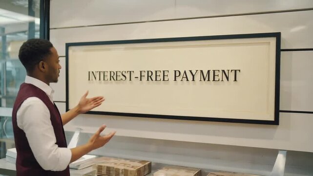 Interest-free payment in a store.