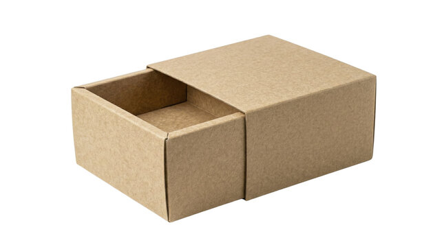 Empty brown cardboard slide box packaging