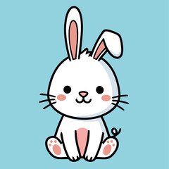 Obraz premium Adorable Baby Bunny Vector Illustration for Easter Design