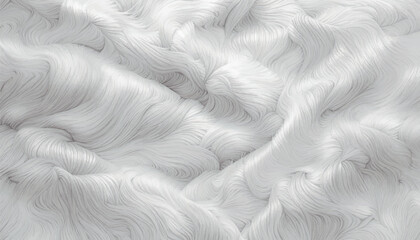 Fototapeta premium Seamless soft silver grey fur texture in vector format with flowing wavy strands and fine detailed lines. Elegant abstract pattern ideal for luxury backgrounds, textiles, branding, and modern surface.