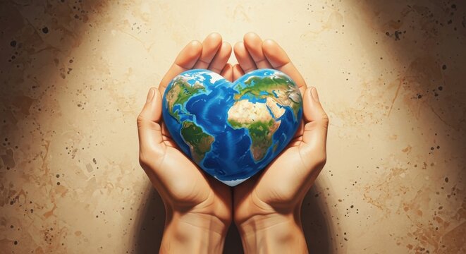 World environment day caring hands embracing the earth for a sustainable future