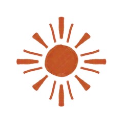 Obraz premium Simple Terracotta Pastel Sun Illustration on White Background