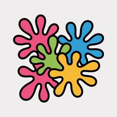 Obraz premium Colorful paint splatters on white background splashes vibrant abstract artistic