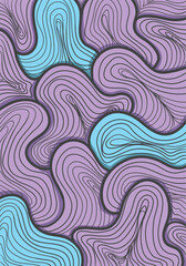 Fototapeta premium Background abstract wavy blue and purple hues form elegant patterns, ideal for sophisticated backgrounds in designs or presentations. Suitable for modern digital projects.