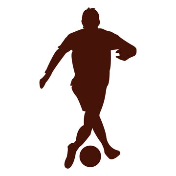 Football dribbling skill silhouette