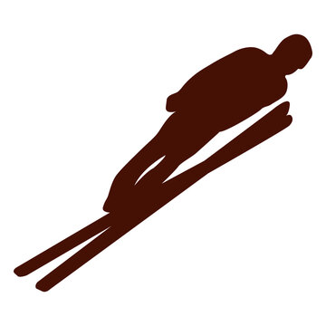 Ski jumping silhouette