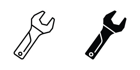 adjustable wrench tool isolated flat design vector illustration © Kalam