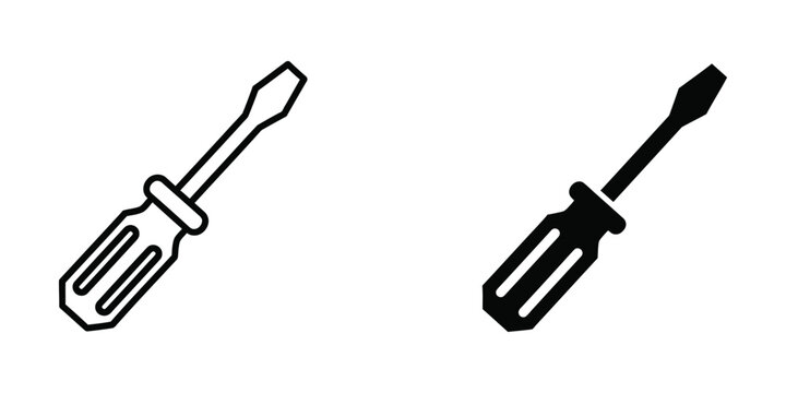 flat design screwdriver and chisel tools vector illustration isolated on white