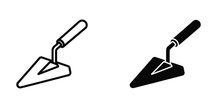 flat design plastering trowel tools isolated on white background vector illustration