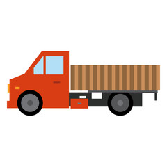 Naklejka premium Truck carry red