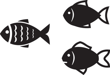 Fish Icon on White Background Marine, Sea, Ocean, Aquatic, Animal, Fishing © Sofioul