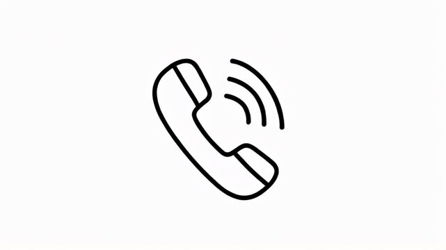 Modern minimalist icon of a ringing telephone, perfect for symbolizing active communication, incoming calls, and direct contact. Ideal graphic element for customer support or connection