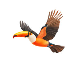Obraz premium Colorful Toucan Bird with Vibrant Plumage in Flight Illustration