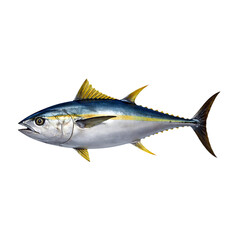 Fototapeta premium Atlantic bluefin tuna illustration on transparent background