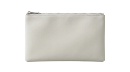 Simple white leather zipper pouch or clutch © BTG