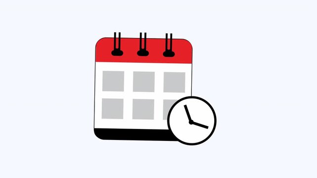Calendar with clock shows time on the background. Suitable for time management, scheduling, productivity related designs for print or digital projects.