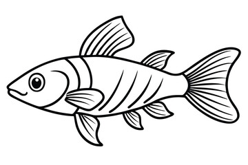 Fototapeta premium molly fish silhouette line art vector illustration