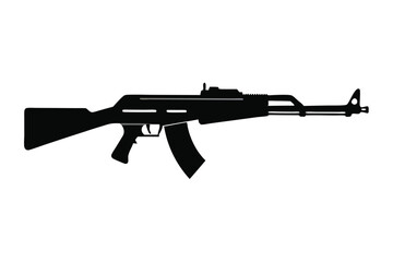 Fototapeta premium mini 14 rifle silhouette line art vector illustration