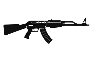 Fototapeta premium mini 14 rifle silhouette line art vector illustration