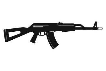 Fototapeta premium mini 14 rifle silhouette line art vector illustration