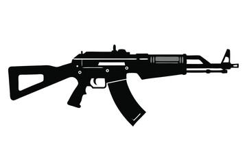 Fototapeta premium mini 14 rifle silhouette line art vector illustration