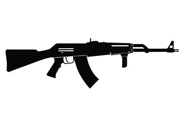 Fototapeta premium mini 14 rifle silhouette line art vector illustration