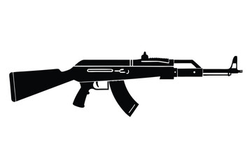 Fototapeta premium mini 14 rifle silhouette line art vector illustration