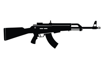 Fototapeta premium mini 14 rifle silhouette line art vector illustration