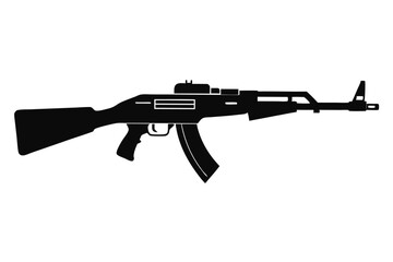 Fototapeta premium mini 14 rifle silhouette line art vector illustration