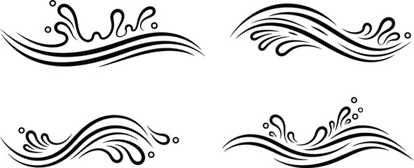 Fototapeta premium Wave design elements with varying patterns and shapes