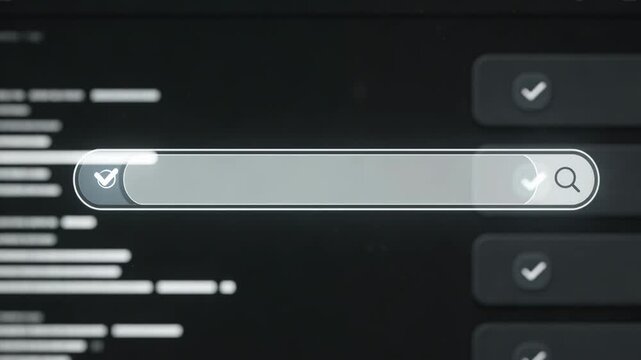 Closeup of a developer documentation portal featuring code snippets and API filters in dark mode with the central search bar sharply in focus and blurred background elements.